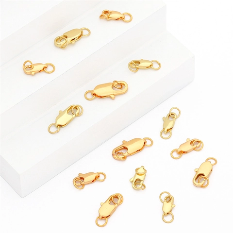 Kupfer Hummer Verschluss Verbinder 14K Vergoldet Für Armband Halskette DIY Schmuckherstellung
