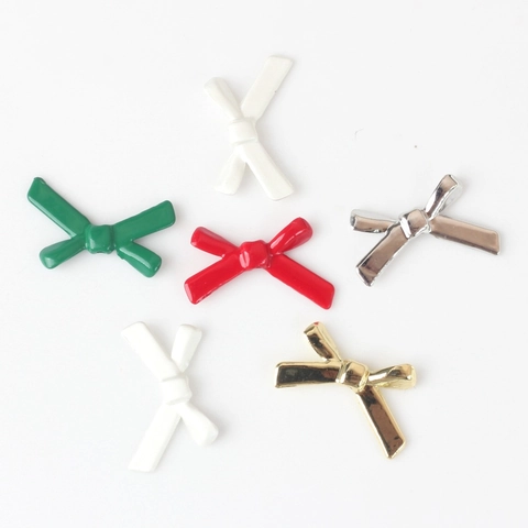 Alloy Bow Beads For Jewelry Making DIY Colorful Spray Painted Ribbon Style Loose Spacer Beads Fashion Accessories