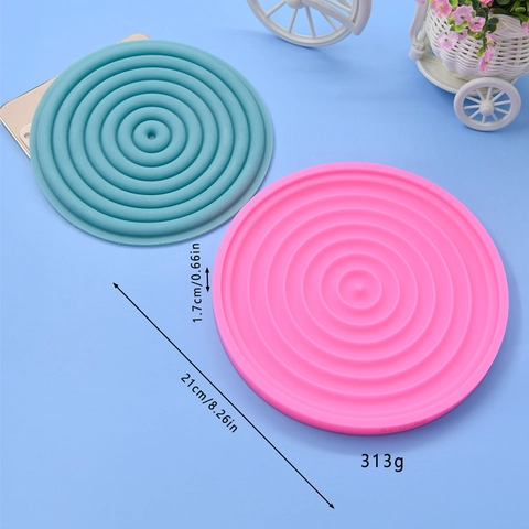 Round Silicone Trivets Heat Insulation Pads Non-Slip Ripple Texture For Kitchen Dining Table Pot Holder Flexible