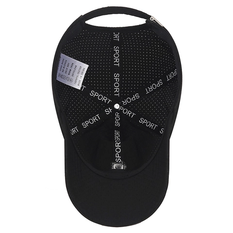 Casquette De Baseball Séchage Rapide Respirante Perforée Protection Solaire Large Bord Incurvé Broderie Lettre R Chapeau Sport Réglable