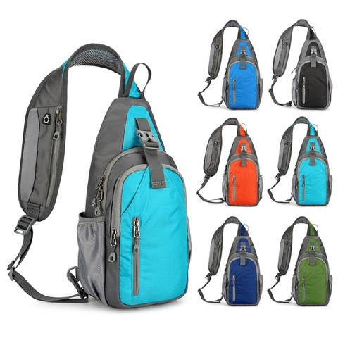 Men Chest Bag Waterproof Nylon Lightweight Crossbody Sling Shoulder Pack For Outdoor Sports Travel Casual Functional