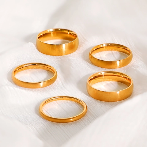 Minimalistischer Titanstahl Gebürsteter Ring Für Damen Herren Gold Roségold Silber Schwarz Schlichter Ring Schmuck Geschenk