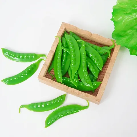 Artificial Snow Pea Model PVC Lifelike Simulation Vegetable Photography Props Home Kitchen Display Decoration Education