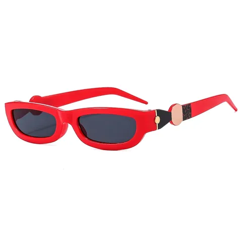 Lunettes De Soleil Rectangulaires Rétro Pour Femmes Protection UV400 Monture PC Métal Mode Vintage Y2K Extérieur