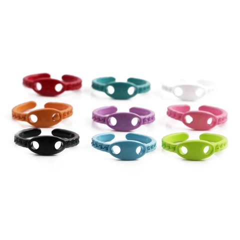 Bague Ouverte Nez De Cochon Cuivre Laque Colorée Maillon Marin Ajustable Chaîne Tissée Hip Hop Bijoux Rétro