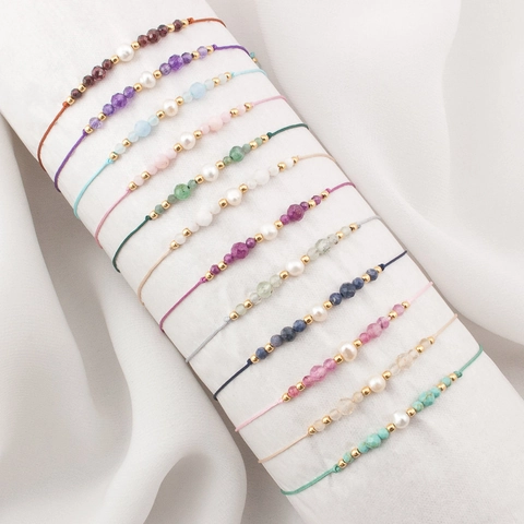Handgefertigtes Gewebtes Armband Mit Naturstein Süßwasserperle Kupferperlen Verstellbarer Böhmischer Geburtstag Schmuck Damen