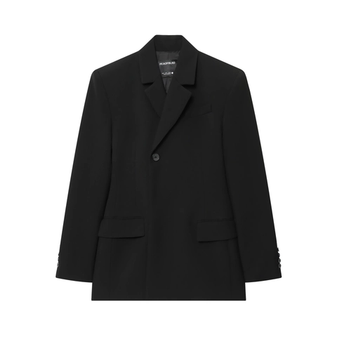 Blazer De Mujer Business Casual Y Pantalón Ancho Poliéster Botonadura Sencilla Manga Larga Corte Slim Ropa De Oficina