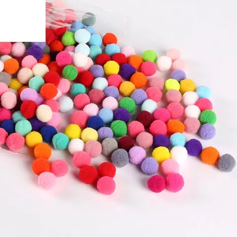 Christmas Pom Poms Plush Balls Colorful Elastic Soft Craft Supplies For DIY Handmade Bouquet Decoration Holiday Ornament