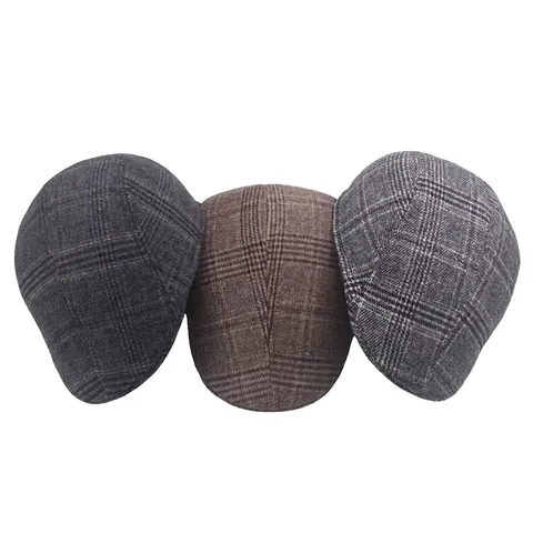 Coppola Uomo Quadri Misto Lana Cappello Ivy Caldo Inverno Newsboy Gatsby Berretto Antivento Casual Classico