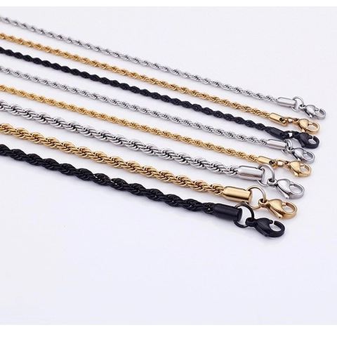 Collar De Cadena De Cuerda Acero Inoxidable Galvanizado Joyería De Eslabones Giratorios Accesorios De Moda Versátiles Para Hombres Mujeres