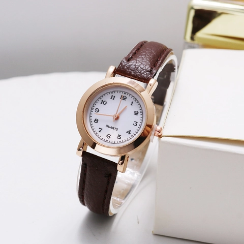 Women Quartz Watch Vintage Simple Small Dial PU Leather Strap Alloy Case Casual Elegant Wristwatch For Girls Students