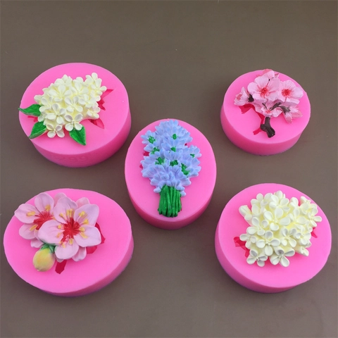 Molde De Silicona Flor Flor De Ciruelo Lavanda Osmanto Flor De Durazno Forma DIY Vela Jabón Chocolate Resina Fabricación