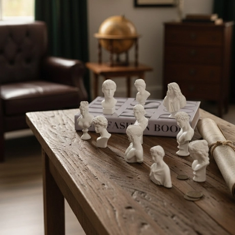 Mini Griechisch Römische Büste Statue Weißes Harz Skulptur Tischfiguren Klassische Kunst Dekor Haus Büro Desktop