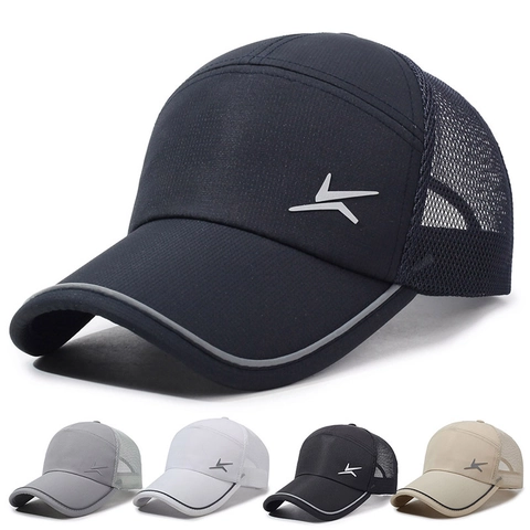Gorra De Béisbol De Malla Transpirable Poliéster Protección Solar Deportes Al Aire Libre Pesca Reflectante Ajustable Hombre