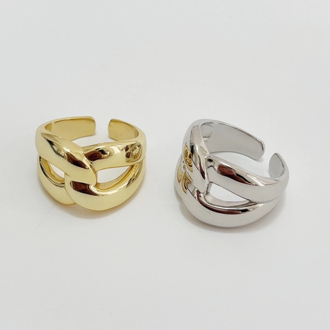 925 Sterling Silber Ring Kreuz Geflochten Breit Minimalistisch Verstellbar Offen Schmuck Für Damen Korean Stil