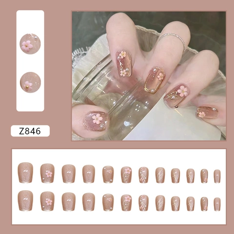 Cat Eye Nägel Zum Aufdrücken Mit 3D Rosa Kamelienblüten Und Künstliche Perlen Kurze Ballettform Rosa Farbverlauf Süße Glänzende Nägel