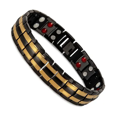 Magnetic Therapy Bracelet Titanium Stainless Steel Men Health Energy Link Bracelet Geometric Fashion Jewelry