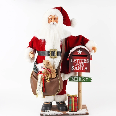 Figuras De Papá Noel De Peluche Muñecos De Tela Adornos De Mesa Navideños Decoración Festiva Para El Hogar