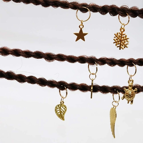 Alloy Shell Braid Hair Jewelry Accessories For Women Girls Gold Silver Dreadlock Charms Rings Coils Pendants For DIY Braid