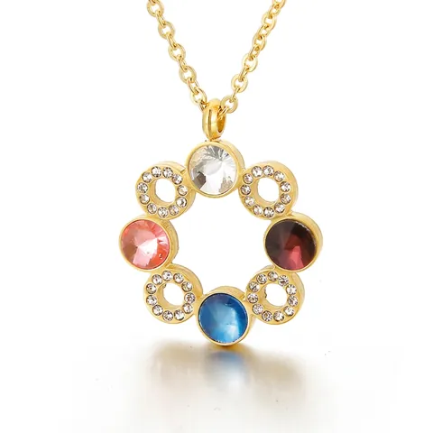 Collar Con Colgante De Acero Inoxidable Geométrico Doble Bucle Cisne Perla Artificial Faux Cristal Joyería Para Mujeres