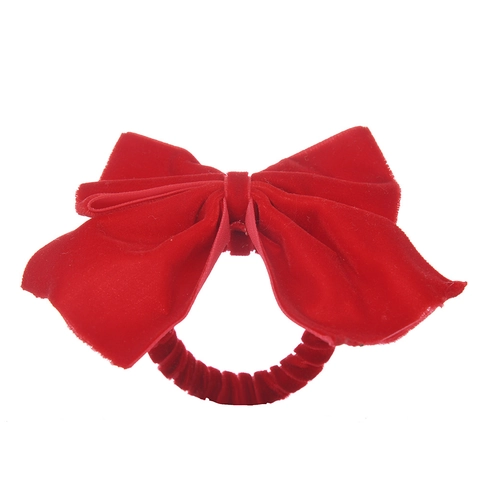 Christmas Bow Napkin Ring Large Velvet Bowknot Table Decoration For Holiday Party Elegant Red Flannel Napkin Buckle