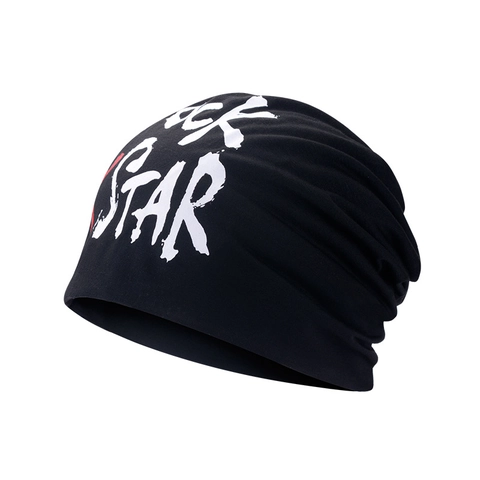 Berretto Slouchy Beanie Sottile Traspirante In Maglia Stampa Music Rock Star Hip Hop Streetwear Uomo Donna