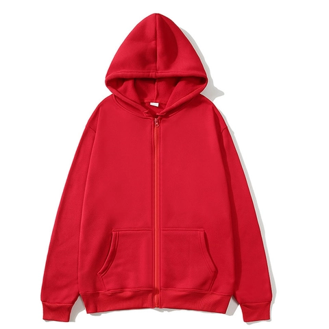 Men Zip Up Hoodie Sweatshirt Long Sleeve Fleece Lined Drawstring Hooded Solid Casual Sportswear Outerwear