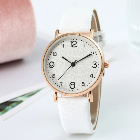 Damen Mode Minimalistisch Quarzuhr PU Lederarmband Legierung Gehäuse Lässig Damen Analog Armbanduhr Ultra Dünne Uhr