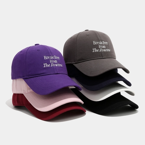 Gorra De Béisbol De Algodón Bordado De Letras Ajustable Protección Solar Al Aire Libre Ocio Visera Curva
