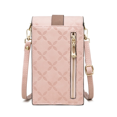 Bolso Bandolera Para Teléfono Móvil De Mujer Cuero PU Patrón De Cuadros Retro Bolso De Hombro Vertical Diario