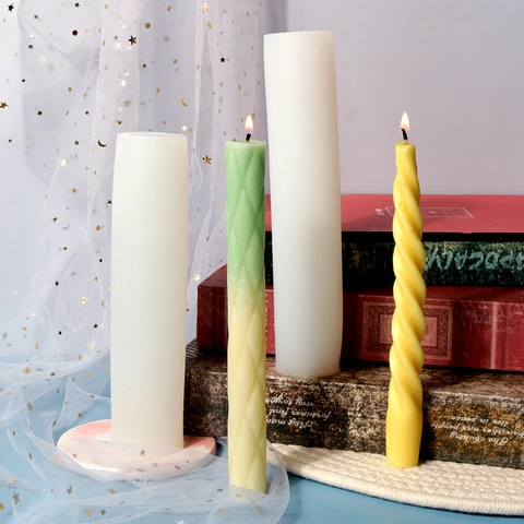 Moldes De Silicona Para Velas Larga Espiral Torsión Diamante Forma De Columna Para Manualidades Aroma Yeso Decoración