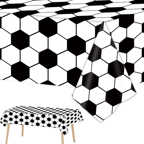 Nappe De Fête Thème Football En Plastique Jetable Imperméable Rectangulaire Décoration De Table Anniversaire Sport