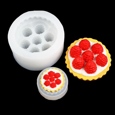 Siliconen Framboos Aardbei Taart Vorm Voor DIY Ambacht Bakkerij Taart Dessert Aromatherapie Kaars Zeep Maken
