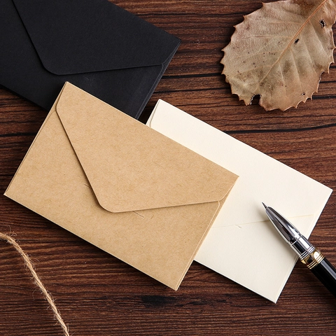 Vintage Mini Kraft Paper Envelopes Blank Small Note Card Holders For Gift Invitations Retro Minimalist Stationery