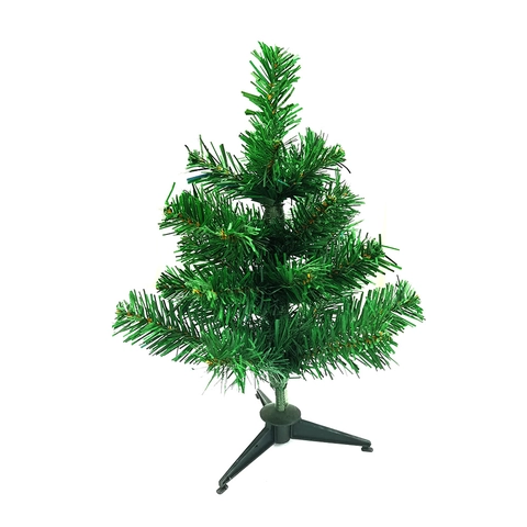 Mini Desktop Artificial Christmas Tree Kit with PVC Ornaments and Multicolor LED Battery Lights Festive Tabletop Decoration
