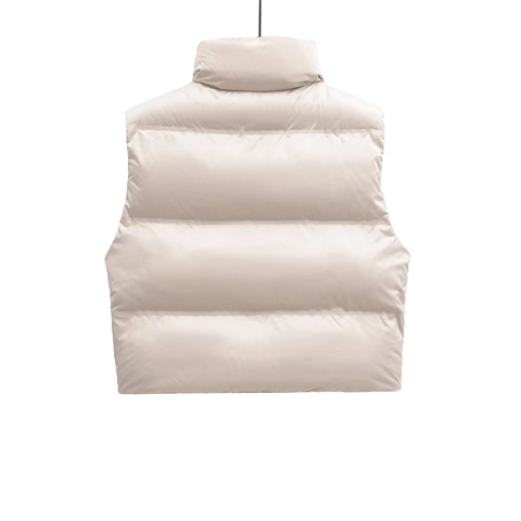 Chaleco Acolchado Mujer Cuello Alto Gilet Acolchado Color Sólido Ajuste Holgado Chaqueta De Invierno Casual Para Diario Exterior
