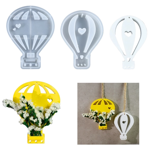 Hot Air Balloon Silicone Mold For DIY Flower Arrangement Wall Hanging Ornament Decorative Craft Heart Design