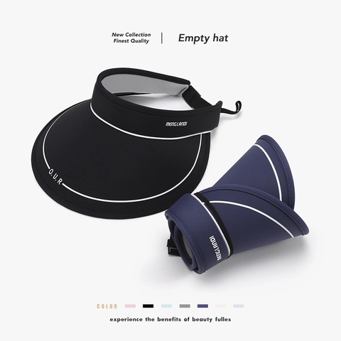 Foldable Summer Visor Hat For Women Ice Silk UV Protection Wide Brim Sun Hat Adjustable Breathable Outdoor Cycling Beach Cap