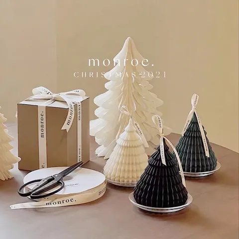 Kerstboom Siliconen Vorm Origami Patroon Geometrisch Voor Kaarsen Maken Hars Gieten Gips DIY Craft Cake Decoratie