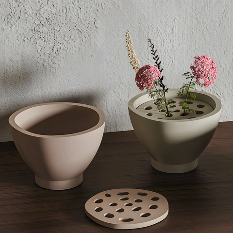 Ensemble de Moules en Silicone DIY pour Composition Florale de Graines de Lotus Coulée de Résine Base de Bol Avec Couvercle pour Plâtre Cristal Ornement de Bureau Outil Artisanal