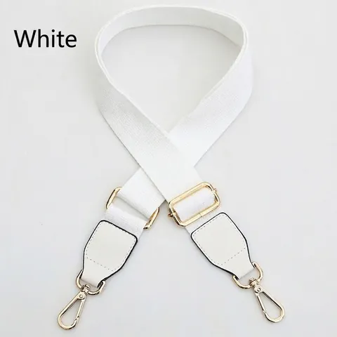 Adjustable Wide Cotton Canvas Shoulder Strap Replacement Belt With Metal Swivel Hooks For Crossbody Handbag