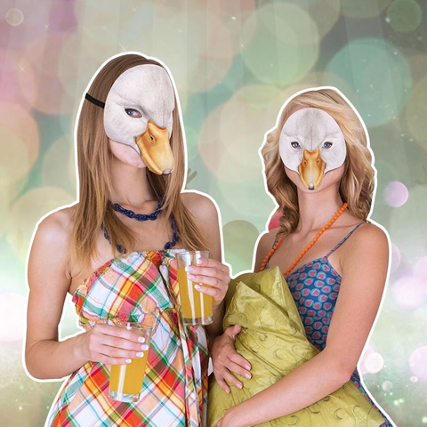 Duck Swan Animal Masquerade Mask Half Face EVA Feather Texture Halloween Cosplay Carnival Party Accessory Cute Funny