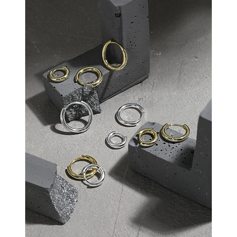 Minimalist Hoop Earrings 925 Sterling Silver Geometric Huggie For Women Versatile Daily Jewelry Elegant High Polish Simple