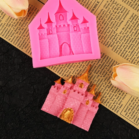 Schloss Silikon Fondant Kuchenform 3D Märchen Haus Form Für Backen Schokolade Harz Ton DIY Dekoration