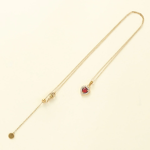 Collana Con Ciondolo In Acciaio Inossidabile Placcato Oro 18K Con Zirconia Elegante Gioiello Di Moda Per Donna