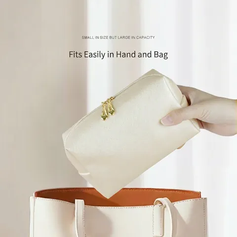 Borsa Da Toilette In Pelle PU Saffiano Impermeabile Portatile Organizzatore Da Trucco Viaggio Pochette