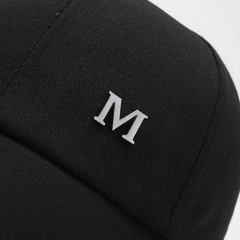 Baseballkappe Canvas Sonnenschutz Lässig Verstellbarer Hut Mit Metall M Buchstaben Dekor Für Herren Damen