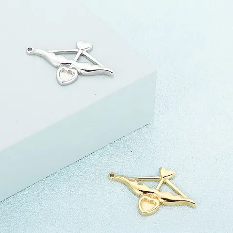 Colgante Corazón Flecha De Cupido Acero Inoxidable Galvanizado Pulido Dije Flecha De Eros Para Fabricación Joyas DIY