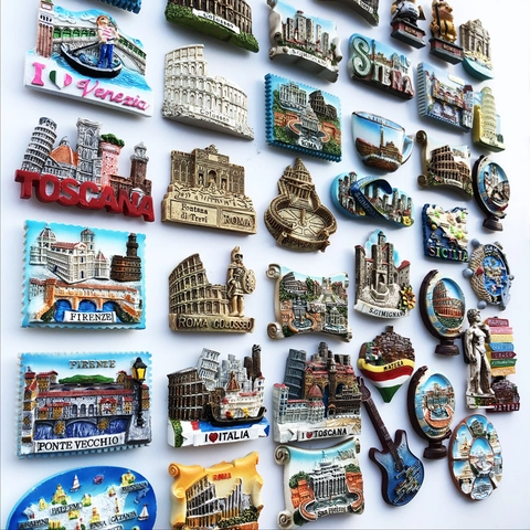 Italien Tourismus Souvenir Kühlschrankmagnete Relief Harz Handbemalt Rom Venedig Pisa Florenz Reise Geschenk Heimdekoration