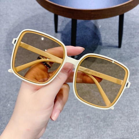 Sunglasses Oversized Square PC Frame AC Gradient Lenses UV400 Protection Retro Fashion Style For Women